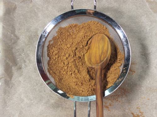 sieve the ground spices