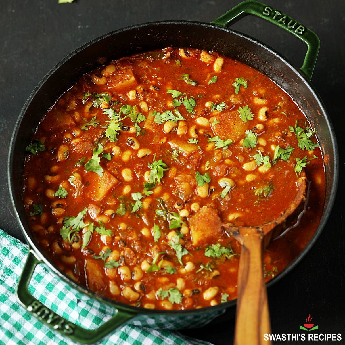 Black Eyed Peas Curry Recipe - Swasthi\