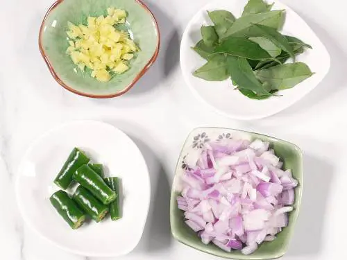 prepare ingredients to make rava upma