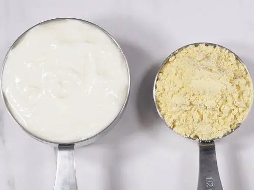 gram flour and yogurt to make kadhi