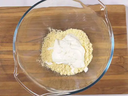 mixing besan and curd