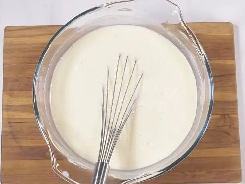 gram flour and yogurt mixed with water