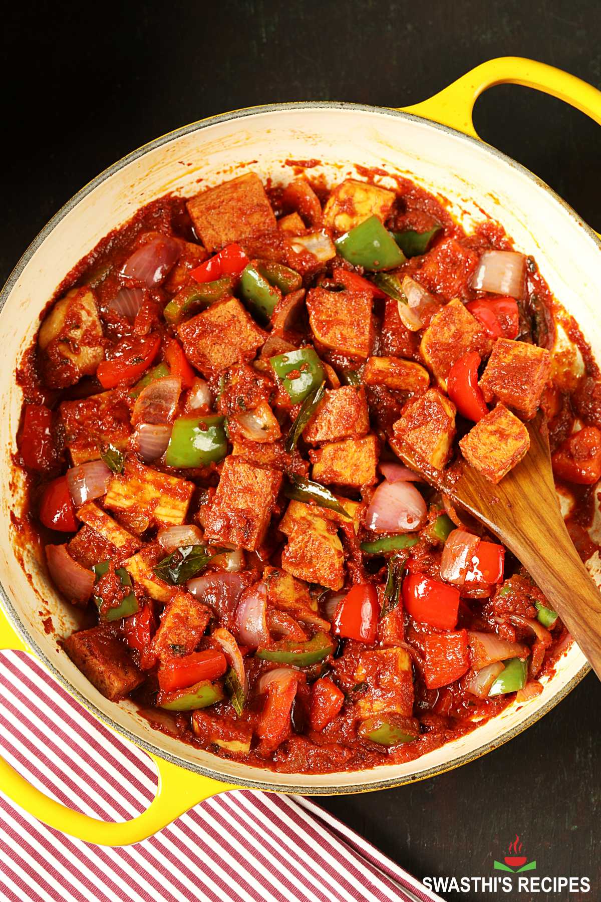 Indian Tofu Kadai Recipe - Swasthi's Recipes