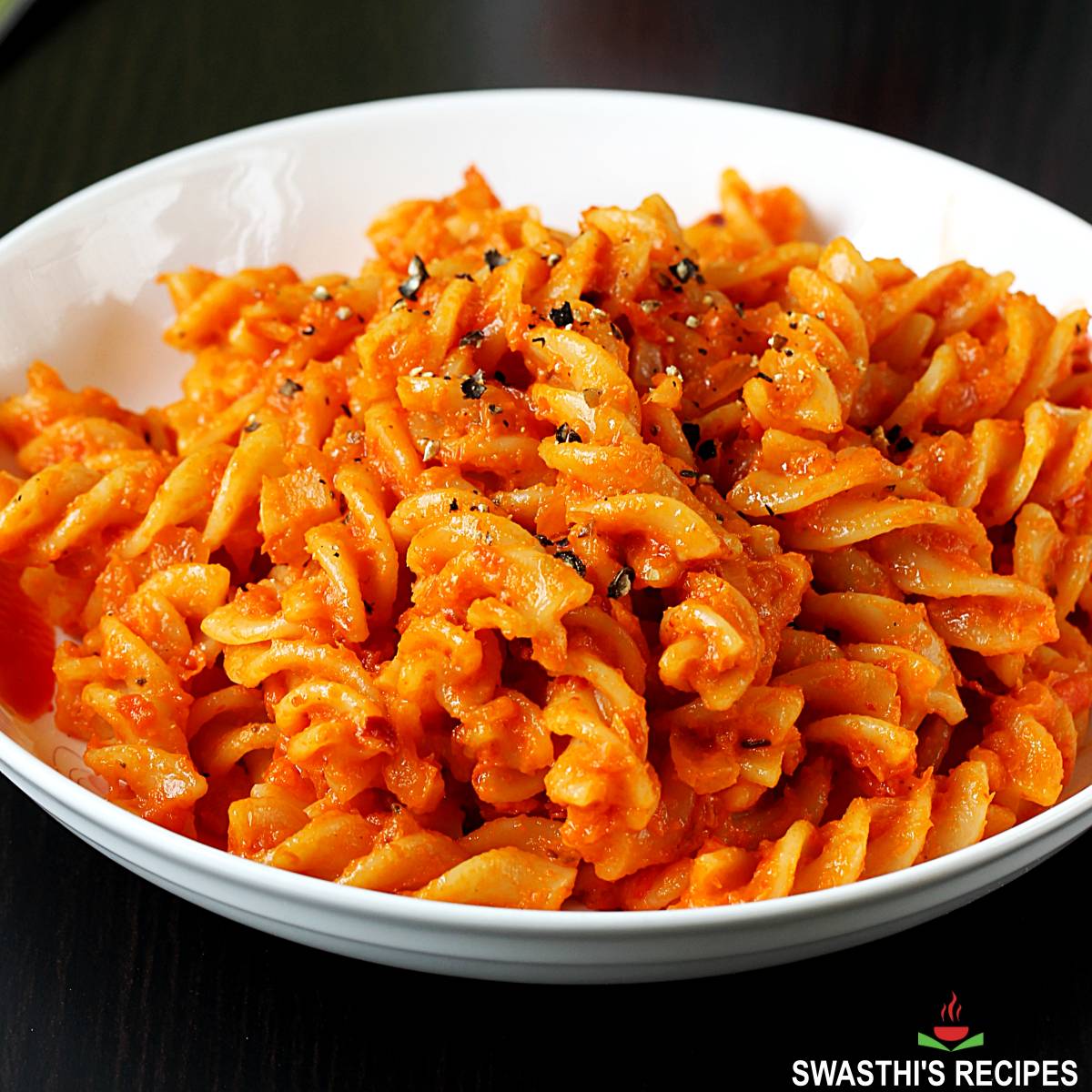 Red Sauce Pasta (Red Pasta Recipe) - Swasthi's Recipes