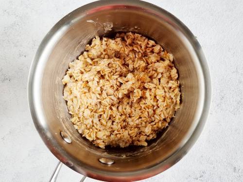 soft cooked oatmeal in water