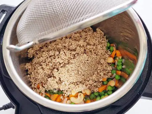 add drained quinoa