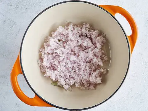 saute onions in a pan