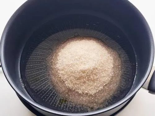 dissolve sugar and water to make burfi