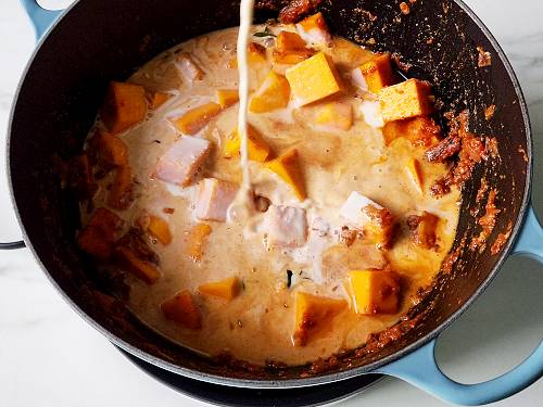 plant milk to the curry