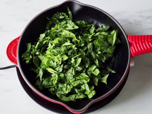 spinach in a skillet