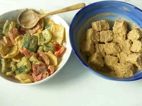 tofu tikka marinade in a bowl