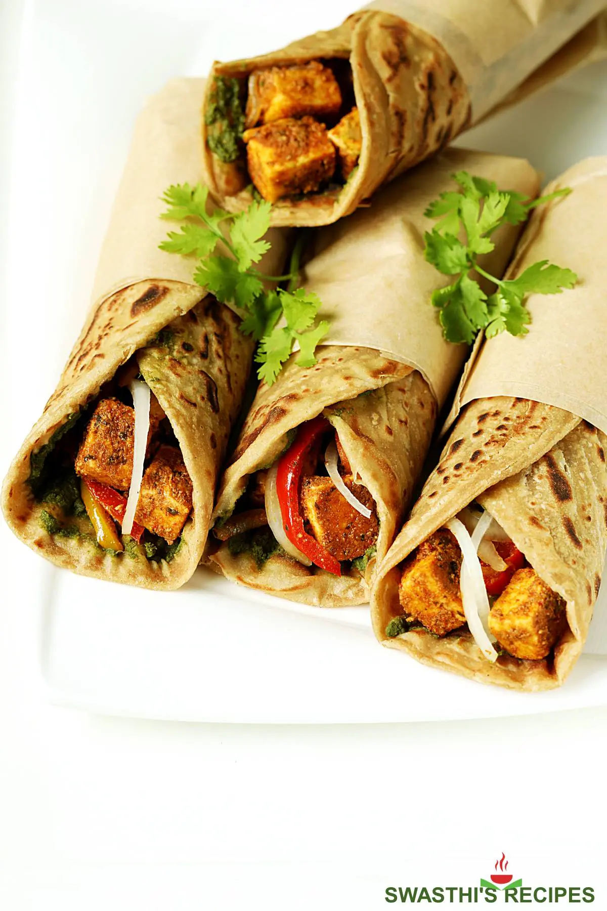 Paneer Kathi Roll Recipe Swasthi's Recipes