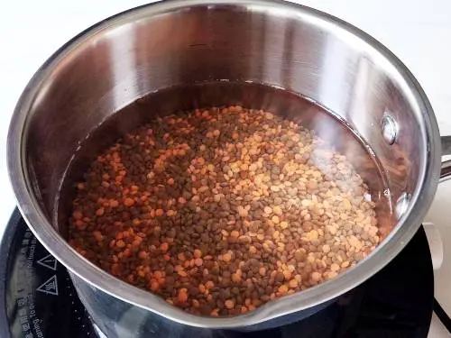 how to brown lentils in a pot