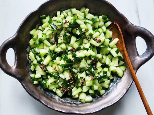 tempering on the cucumbers