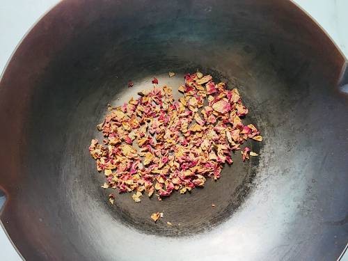 roasting rose petals