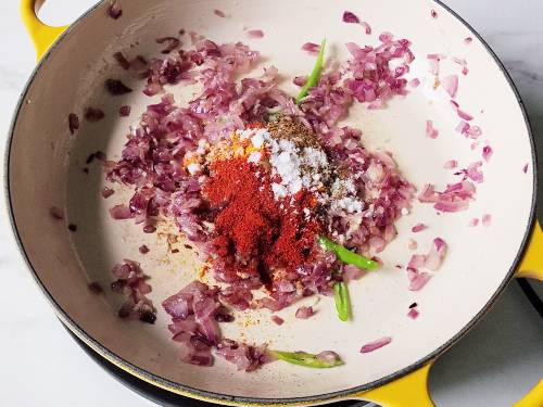 stirring in the spices