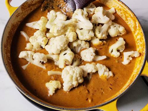 add sauteed cauliflower