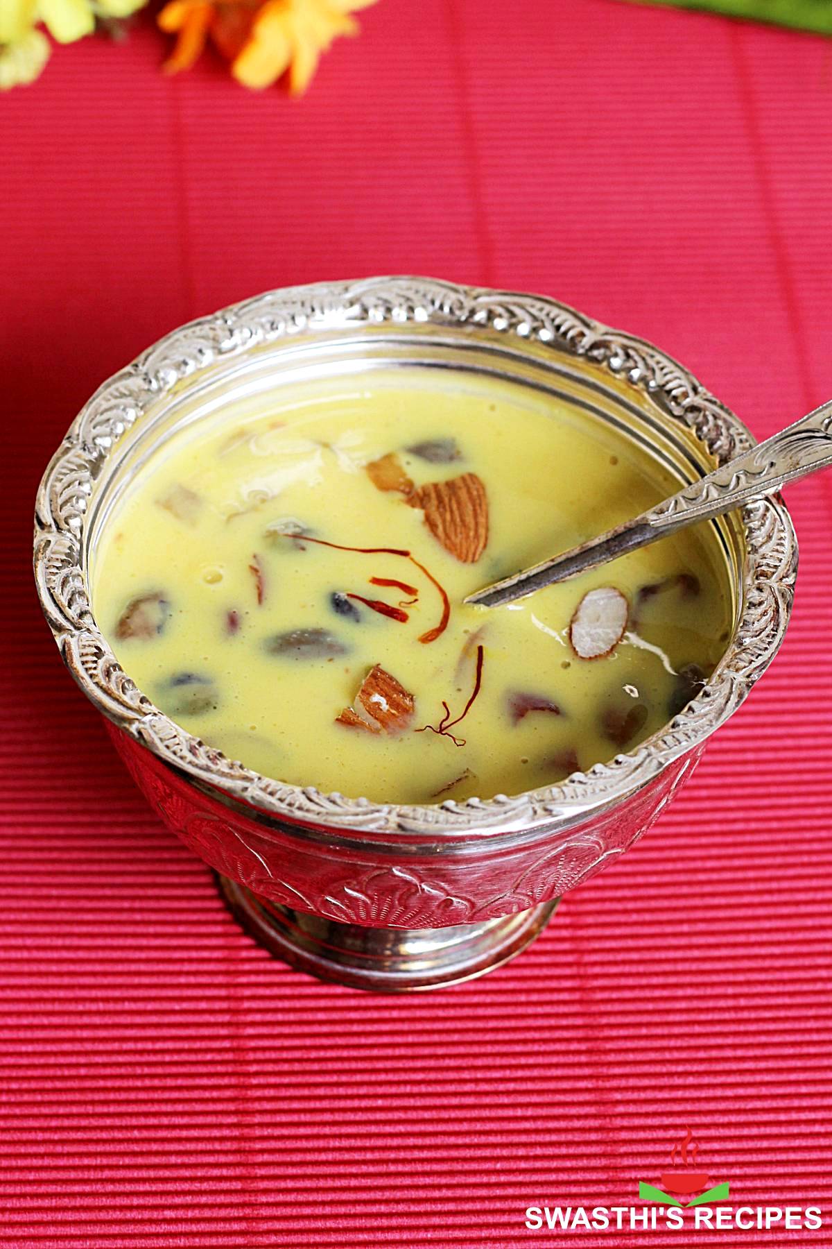 Badam Kheer (Almond Payasam) - Swasthi's Recipes