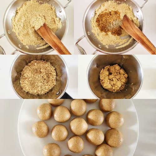 almond flour jaggery ladoo