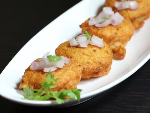 Egg Bonda also known as Egg Pakora served in a plate