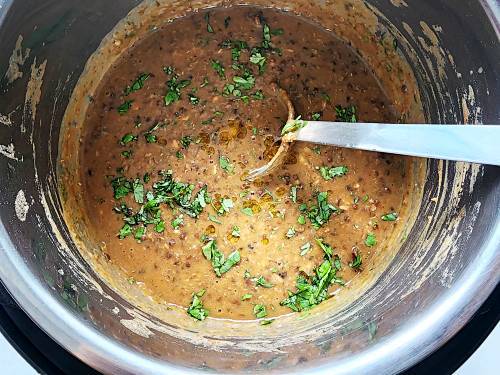 garnish with ghee and coriander leaves