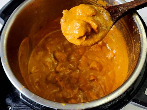 showing the consistency of instant pot tikka masala