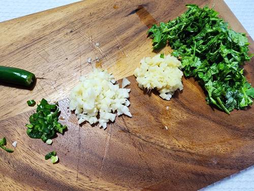 chopped herbs and spices