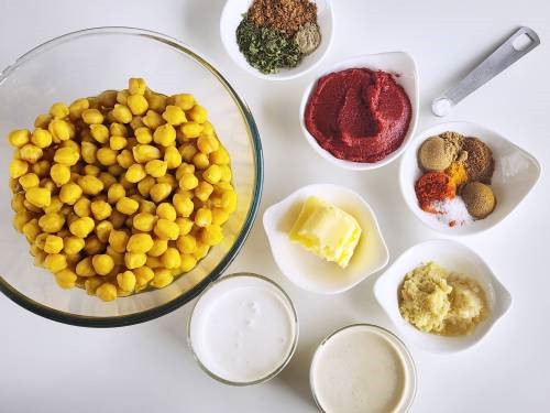 ingredients to make butter chickpeas