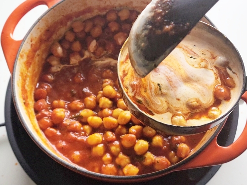 temper the heavy cream before adding to the sauce