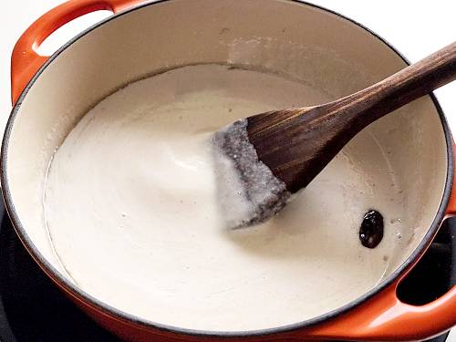 simmer the puree in a pot