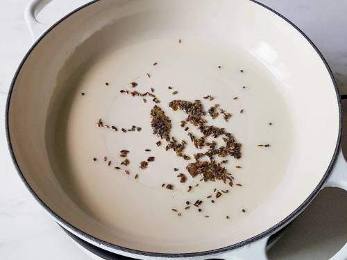 pop the mustard in oil