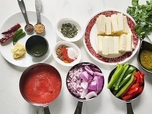 ingredients to make paneer jalfrezi
