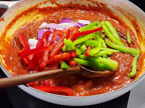 bell peppers in paneer jalfrezi