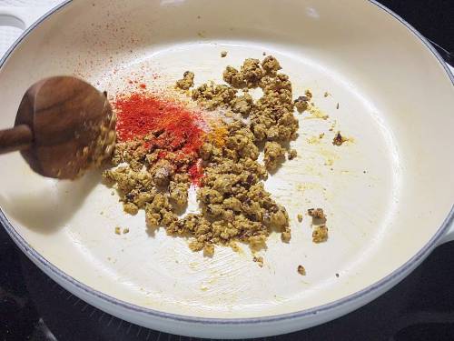 adding ground spices