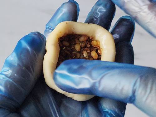 wet the edges with water