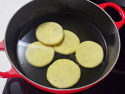 frying in oil