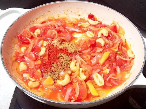 adding spices 