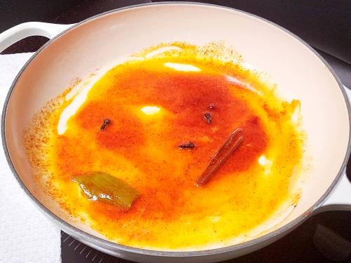 tempering spices in butter