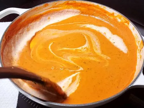 stir in the cream