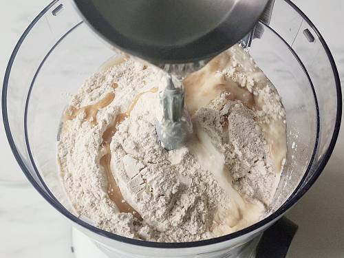 making paratha dough in a food processor