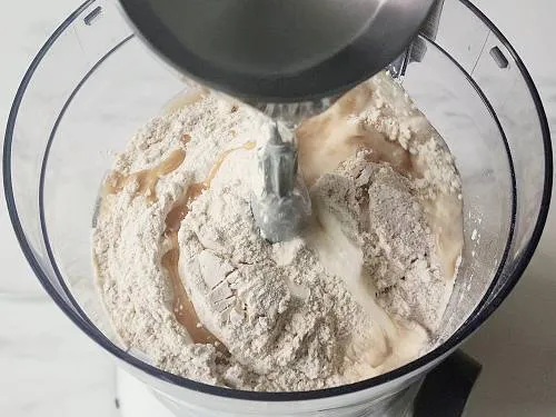 making paratha dough in a food processor