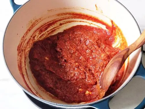 cooking onions and tomatoes