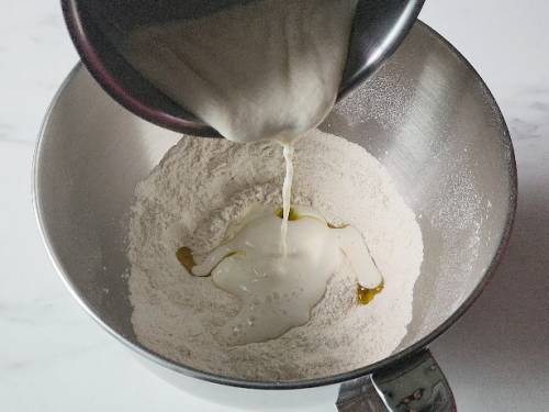 incorporate wet ingredients