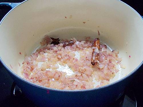 golden sauteed onions in a pot