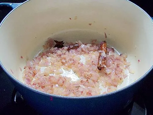 golden sauteed onions in a pot