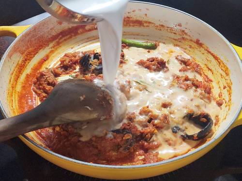 addition of coconut milk