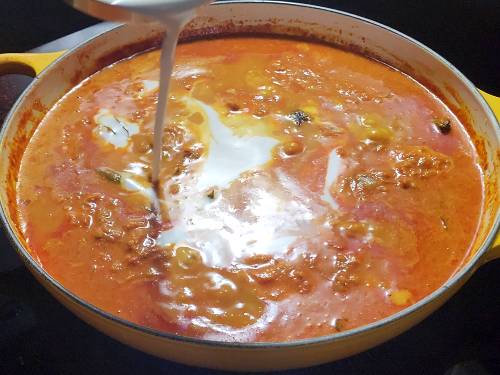 addition of coconut milk