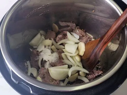 adding onions and salt