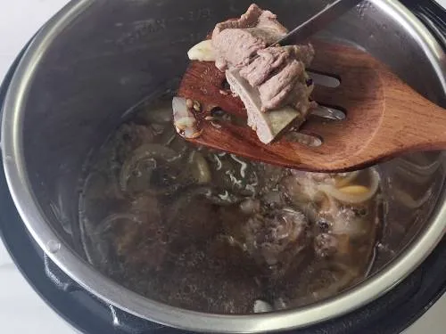 tender mutton cooked in the instant pot