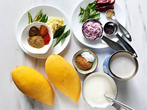ingredients to make mango curry
